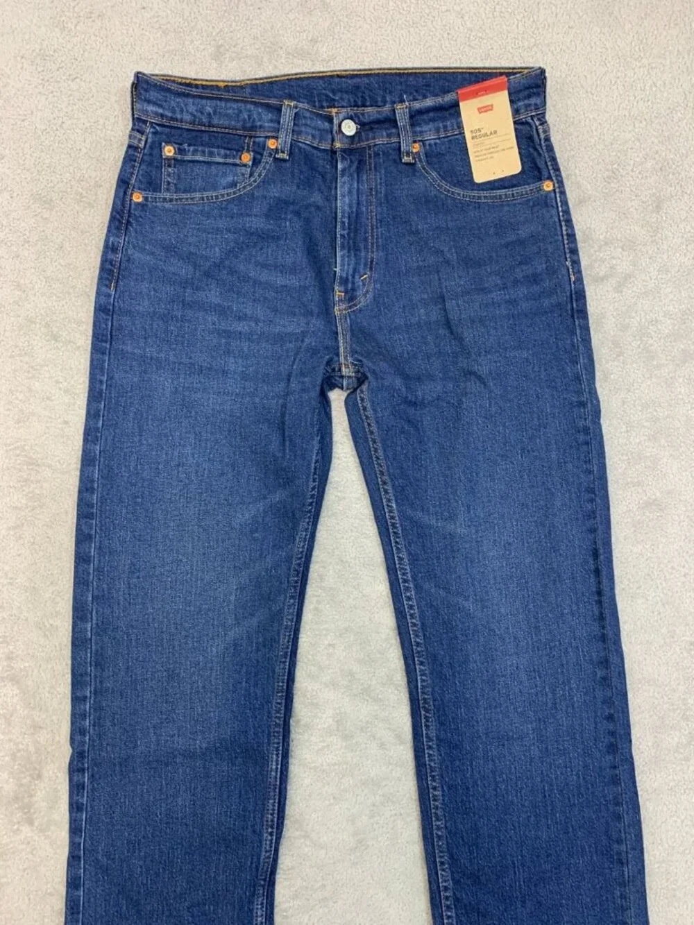 NWT Levi's 505 Regular Straight Men's Jeans 32x34 Blue Dark Wash